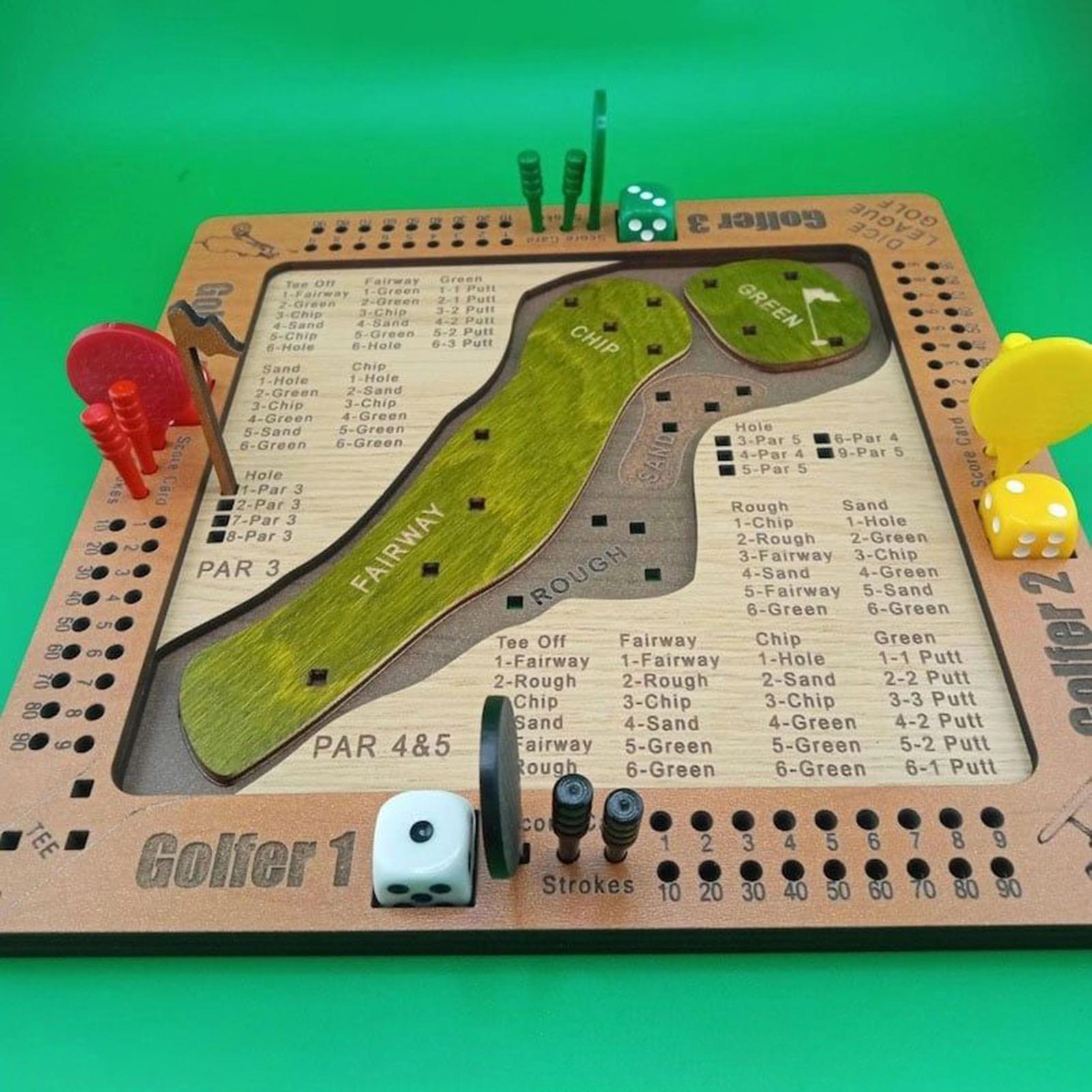 Party Games Adults Indoor - เกมลูกเต๋ากอล์ฟ ของเล่นกอล์ฟไม้ที่ท้าทาย สำหรับ 1-4 ผู้เล่น เหมาะสำหรับผู้ใหญ่และครอบครัว