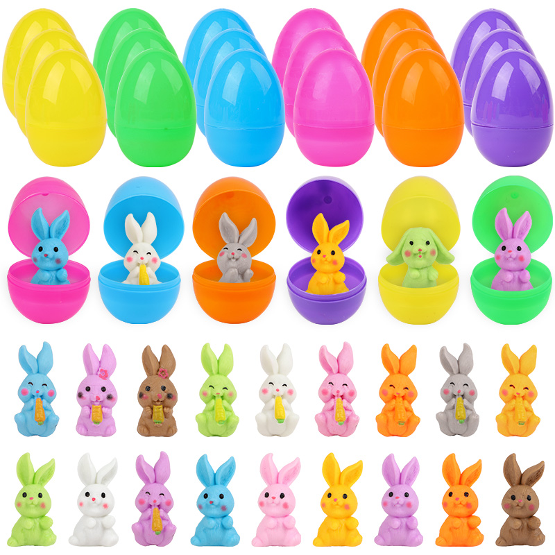 Party Games Egg - ไข่อีสเตอร์ 24 ชิ้น พร้อมตุ๊กตากระต่าย สำหรับเด็ก ใช้ในงานปาร์ตี้อีสเตอร์