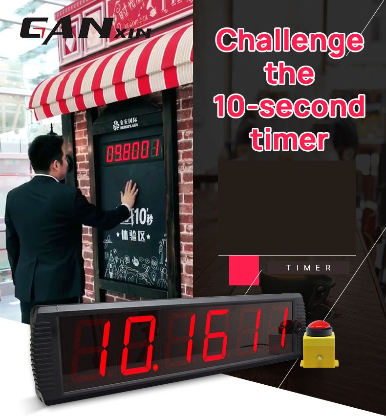 Party Games Popular - ปาร์ตี้ครอบครัวยอดนิยมโชคท้าทาย 10 วินาทีจับเวลาเกม LED สีแดงนาฬิกานับดิจิตอลพร้อมปุ่มเริ่มหยุด