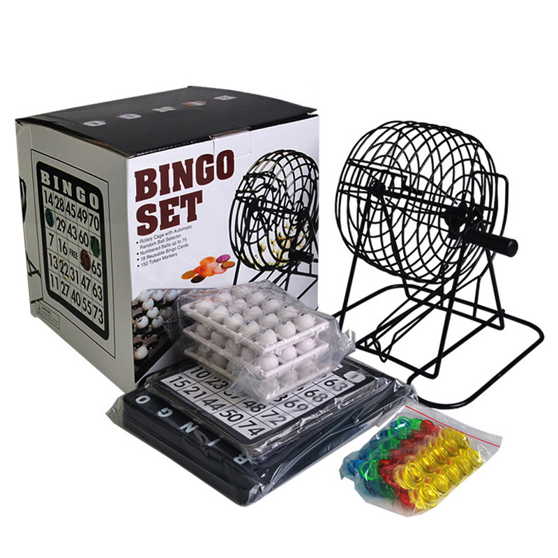 Party Games Large Groups - บิงโกเครื่องจับสลากเหล็กเกมบิงโกชุดกรงผู้ใหญ่ครอบครัวขนาดใหญ่กลุ่มความบันเทิงโต๊ะเกมกระดานกวาด