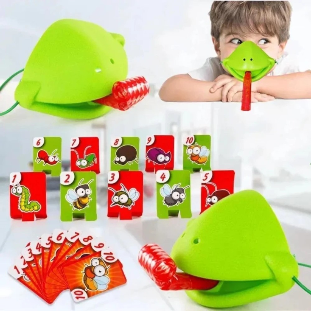 Party Games Board Game - เกมกระดานหน้ากากกบและจิ้งจก ลิ้นกระดิก ลิ้นเลีย การ์ด สำหรับเด็ก ครอบครัว