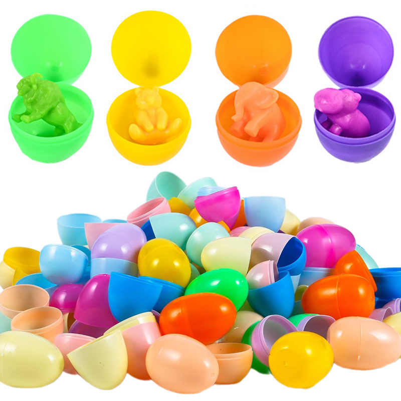 Party Games Egg - 12/24 ชิ้นไข่อีสเตอร์เปล่าพลาสติกเติมขนมของเล่นของขวัญกล่องเด็กล่าเกมอุปกรณ์ประกอบฉากปาร์ตี้อีสเตอร์ DIY ตกแต่ง
