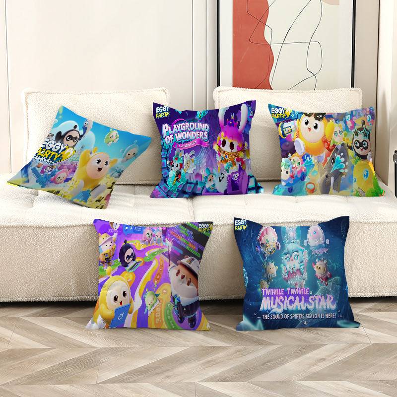 Party Games Egg - ปลอกหมอนอิงลายเกม Egg Party ปลอกหมอนตกแต่ง ปลอกหมอนพิมพ์ลายสำหรับโซฟา