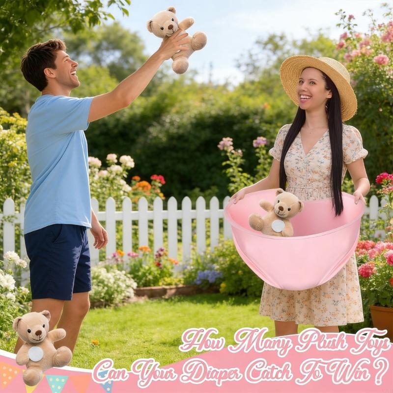 Party Games Large Groups - 3 แพ็คผ้าอ้อมขนาดใหญ่Tossเกมสำหรับปาร์ตี้อาบน้ำทารกสนุกกิจกรรมกลุ่มแบบโต้ตอบพร้อมผ้าอ้อมผ้านุ่มและตุ๊กตาA2UB