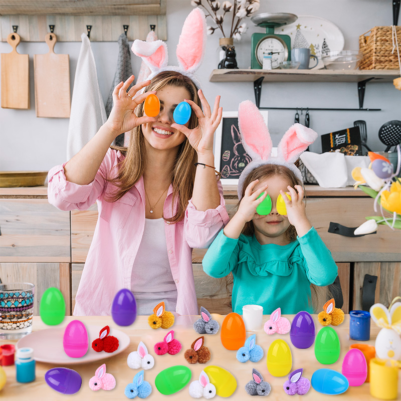 Party Games Egg - ไข่อีสเตอร์น่ารัก 24 ชิ้น พร้อมตุ๊กตากระต่าย สำหรับเด็ก ใช้ในงานวันเกิด
