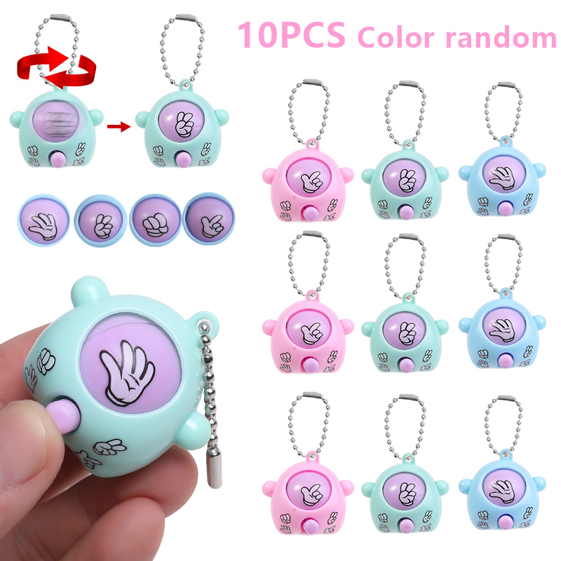 Party Games Egg - พวงกุญแจรูปไข่เกมร็อคเปเปอร์ซิลเลอร์ขนาดเล็ก 10 ชิ้น เกมสร้างสรรค์สำหรับงานสังสรรค์ครอบครัว เกมเสริมสร้างความสัมพันธ์ระหว่างพ่อแม่ลูก ของขวัญวันเกิด