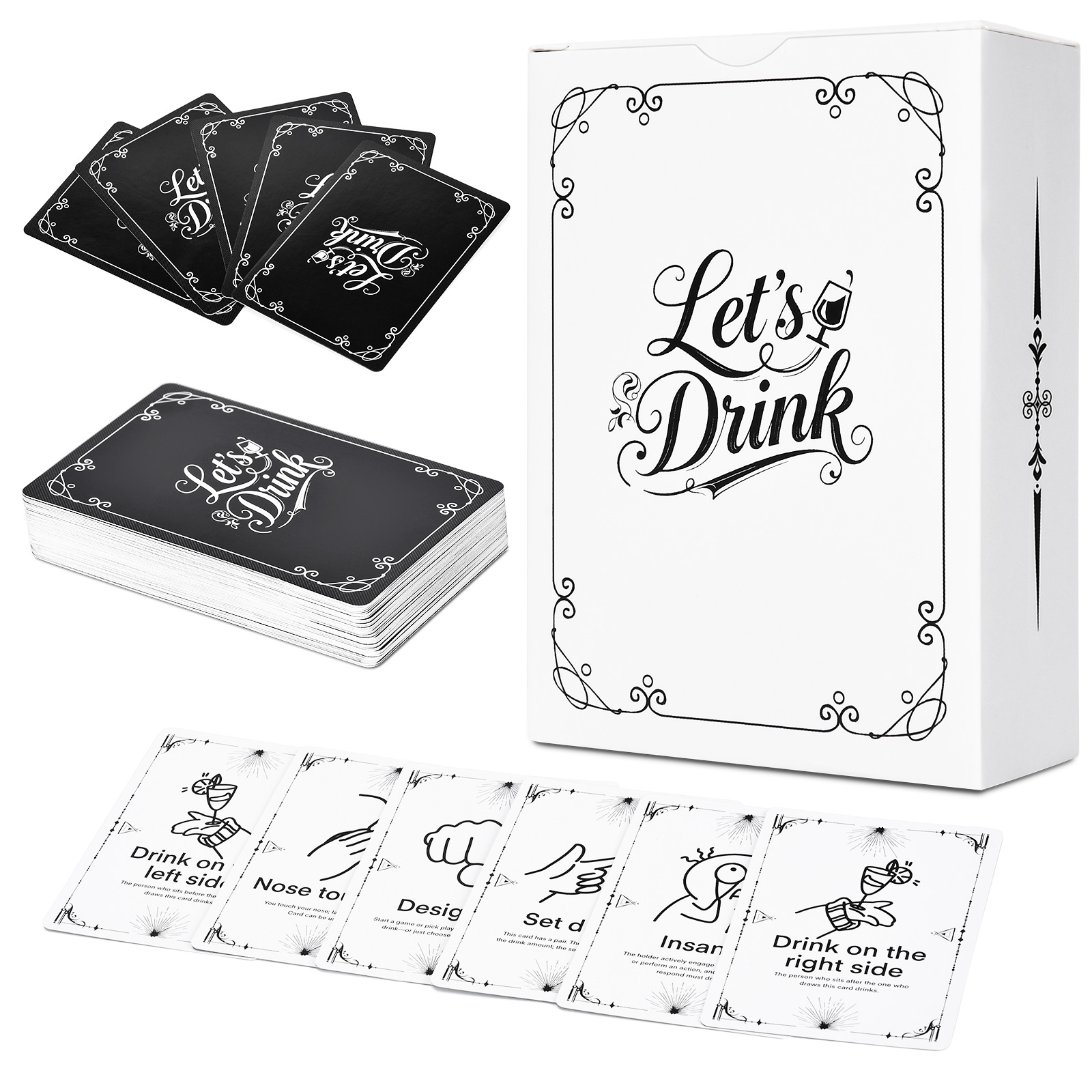 Party Games Adult Birthday - การ์ดเกมดื่มสำหรับผู้ใหญ่ – การ์ดท้าทายปาร์ตี้สุดฮา 52 ใบ สำหรับเกมดื่ม,