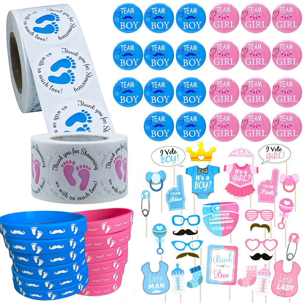 Party Games Graduation Ideas - อุปกรณ์จัดงานปาร์ตี้สำหรับเด็กชายหรือเด็กหญิงที่แสดงไอเดียเข็มกลัดเข็มกลัดเข็มกลัดเข็มกลัดสร้อยข้อมือซิลิโคนอุปกรณ์สำหรับถ่ายรูปเด็กทารกเกมสีชมพูและสีฟ้า