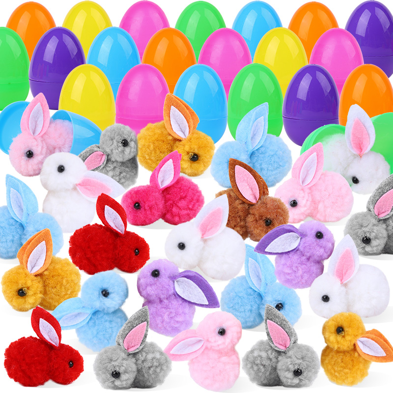 Party Games Egg - ไข่อีสเตอร์น่ารัก 24/48 ชิ้น พร้อมรูปกระต่าย สำหรับเด็ก งานเลี้ยงวันเกิด