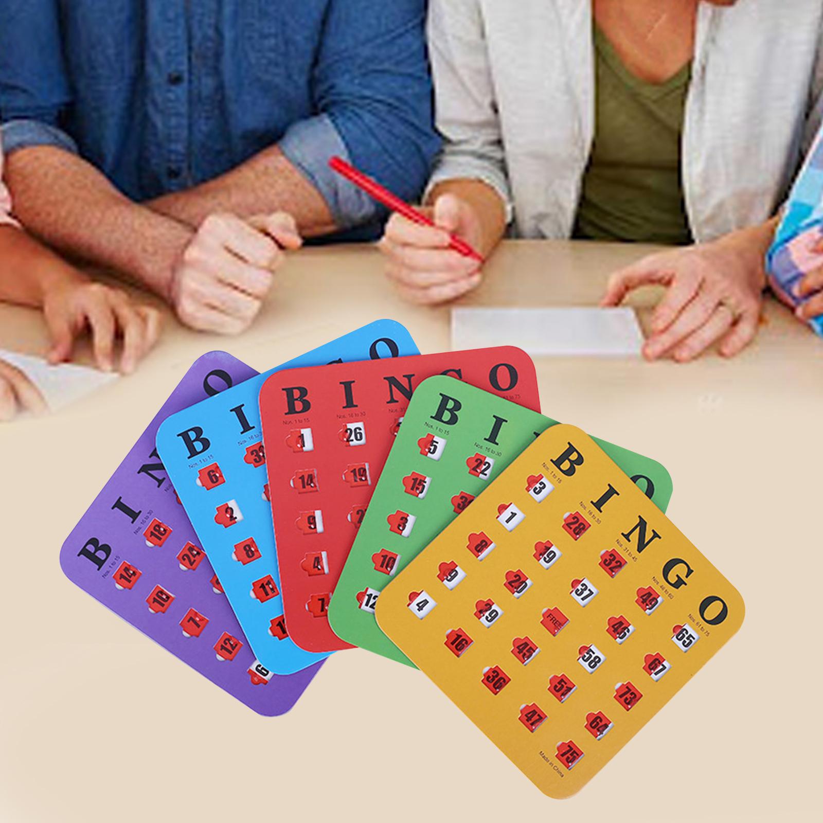 Party Games Large Groups - 5 ชิ้นพิมพ์ขนาดใหญ่บิงโกกระดาษแข็งอ่านง่ายปาร์ตี้เกมสนุกชัตเตอร์สไลด์บิงโกการ์ดสําหรับผู้ใหญ่กลุ่มขนาดใหญ่ผู้สูงอายุ