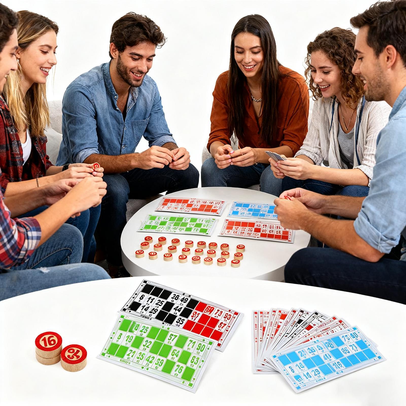 Party Games Large Groups - เกมบิงโกแบบการ์ด ของเล่นไม้โบราณ แบบอินเทอร์แอคทีฟ พร้อมการ์ดพิมพ์ขนาดใหญ่ เกมจับคู่แบบหมากรุก สำหรับเด็ก