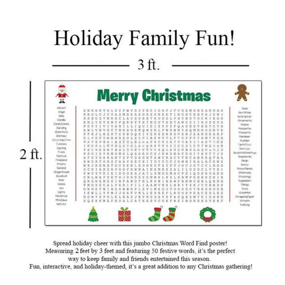 โปสเตอร์ค้นหาคำศัพท์คริสต์มาสข - Party Games Large Groups บทวิจารณ์และราคา