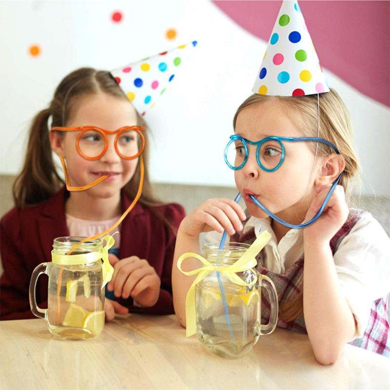 หลอดดูดน้ำรูปแว่นตาตลก 5 ชิ้น  - Party Games Kids Birthday บทวิจารณ์และราคา