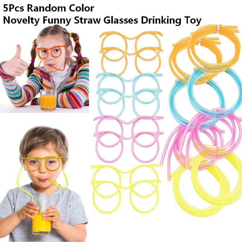 หลอดดูดน้ำรูปแว่นตาตลก 5 ชิ้น  - Party Games Kids Birthday บทวิจารณ์และราคา
