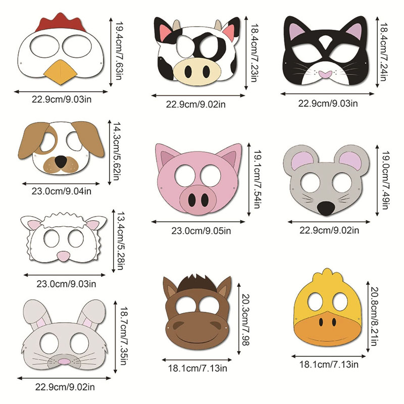 หน้ากากกระดาษลายการ์ตูนสัตว์ธี - Party Games Gender Reveal บทวิจารณ์และราคา